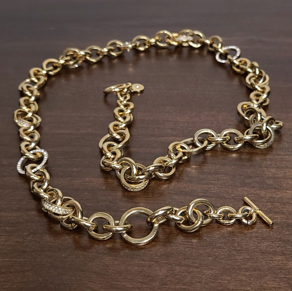 Michael Kors Large Toggle Rhinestone Necklace - image 3